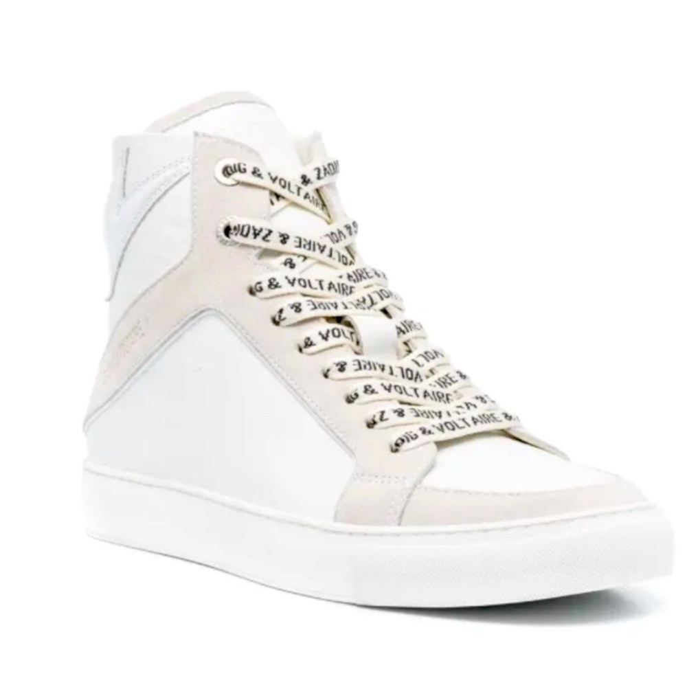 Zadig & Voltaire White and Cream High-Top Sneakers
